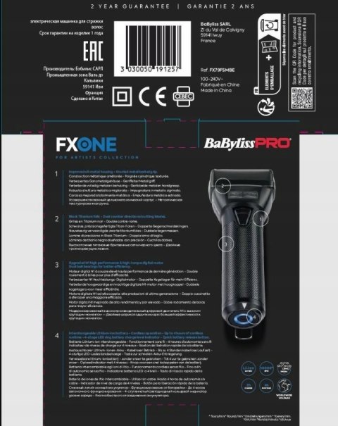 FX79FSMBE BABYLISS GOLARKA DO WŁOSÓW BLACK SHAVER