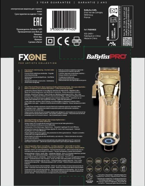 FX899GE BABYLISS MASZYNKA DO WŁOSÓW GOLD CLIPPER