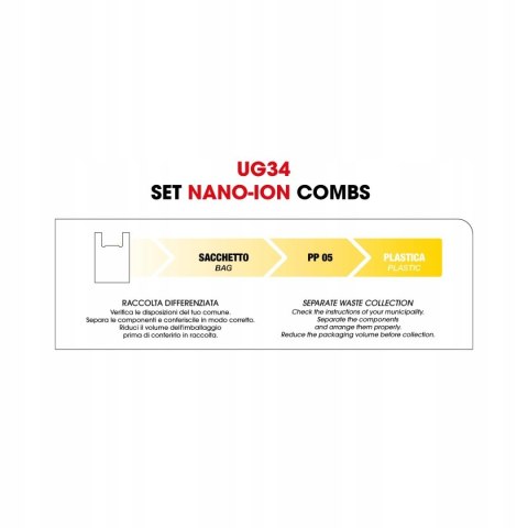 UG34 UPGRADE ZESTAW GRZEBIENI JONIZUJĄCYCH 7 SZT W ELEGANCKIM FUTERALE