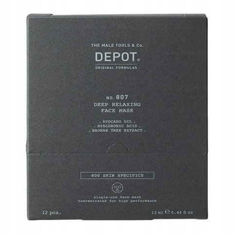 DEPOT NO. 807 Nawilżająca i Rozświetlająca Maska do Twarzy z Awokado i Baobabu 13 ml