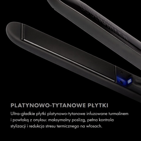 UG170 UPGRADE Prostownica do włosów z niebieskim światłem jonizującym Slim z tytanowymi płytkami