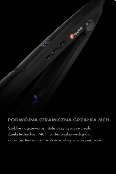 UG170 UPGRADE Prostownica do włosów z niebieskim światłem jonizującym Slim z tytanowymi płytkami