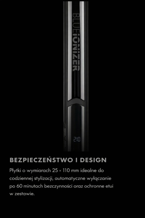 UG170 UPGRADE Prostownica do włosów z niebieskim światłem jonizującym Slim z tytanowymi płytkami